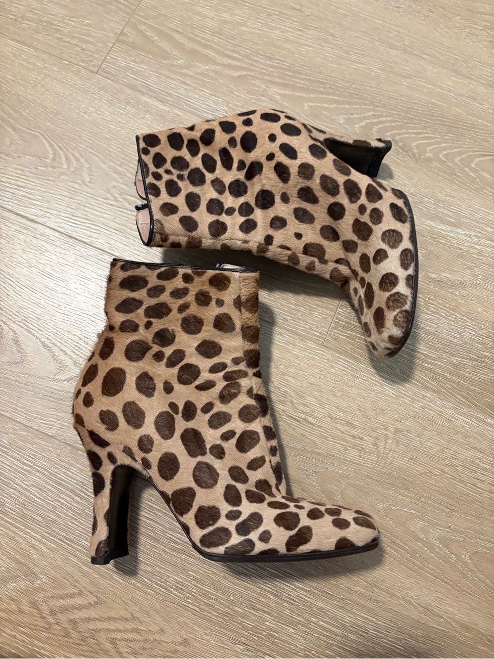 Prada Ponyhair Leopard Print Ankle Boots